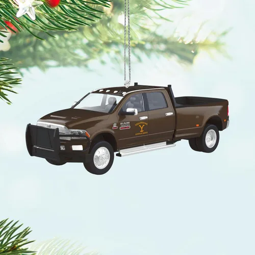 Vista 3 de Hallmark Keepsake Adorno de Navidad, Yellowstone 2014 Ram 3500, regalos de programas de televisión