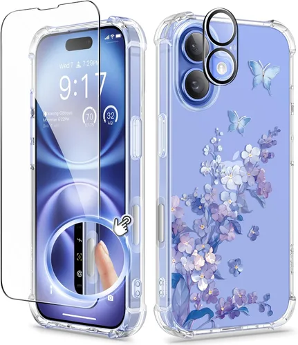 Vista 54 de GVIEWIN - Funda para iPhone 11 con protector de pantalla + protector de lente de cámara, cubierta protectora transparente suave de poliuretano