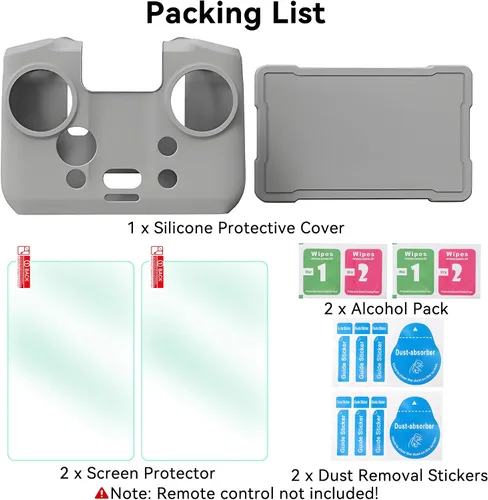 Vista 7 de Craznick RC Pro 2 Funda protectora de silicona - Protector de pantalla de control remoto 2 en 1, funda de protección de silicona transparente HD