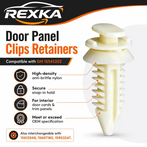 Vista 2 de Rexka 100 piezas de clips de panel de puerta 15545202 compatibles con GM Chevrolet GMC Trucks Chevy Pickup SUV