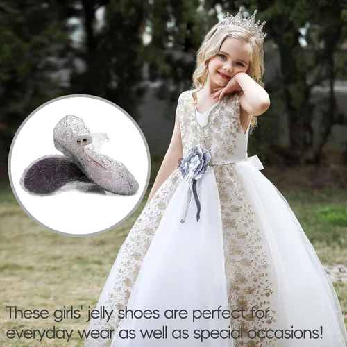 Vista 6 de YIBLBOX Zapatos de vestir de princesa con purpurina de Mary Jane para niñas