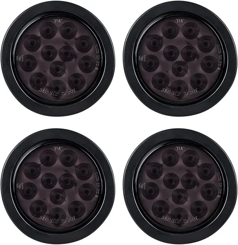 Vista 37 de Astra Depot Juego de 4 unids rojo 4 "redondo 12 LED Stop Running Luz trasera Ojal Plug para vehículo largo camión remolque