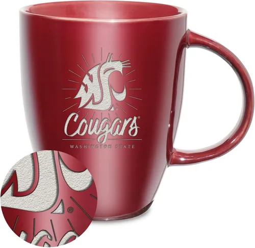 Vista 37 de Rico Industries - Taza de lustre cerámico con grabado láser de la NCAA de 18oz - Café-Té