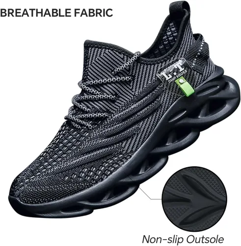 Vista 2 de Zapatos deportivos para correr para hombre, tenis para caminar, gimnasio, deportes, sin cordones, antideslizantes, atléticos, entrenamiento, casual
