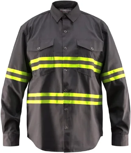 Vista 6 de Camisa de Seguridad de Alta Visibilidad Premium - Manga Larga