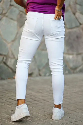 Vista 7 de GINGTTO - Jeans rasgados, elásticos y ajustados para hombre