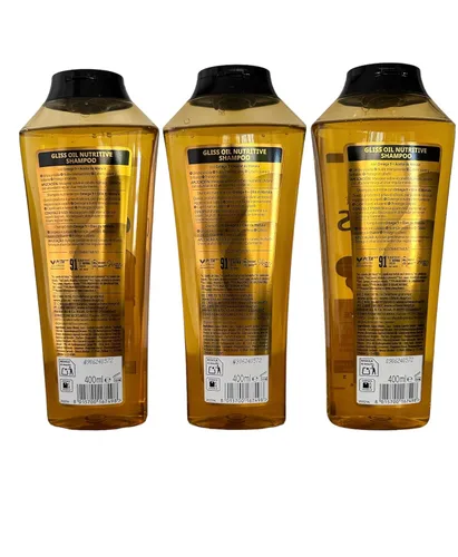 Vista 2 de Gliss Aceite de champú nutritivo 13.6 onzas (13.5 fl oz) (paquete de 3)