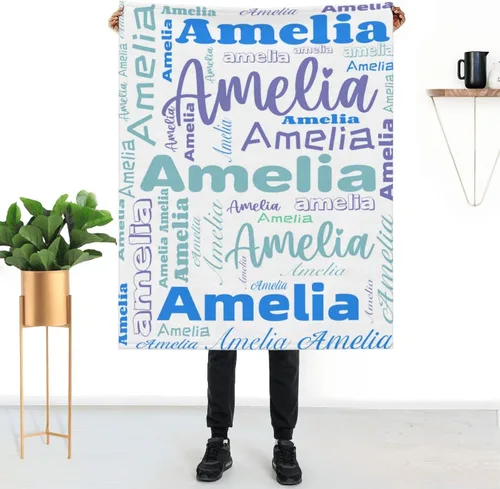 Vista 19 de Mantas personalizadas con nombre para niños, mantas de bebé personalizadas para niñas y niños con nombre, mantas de bebé personalizadas con nombre