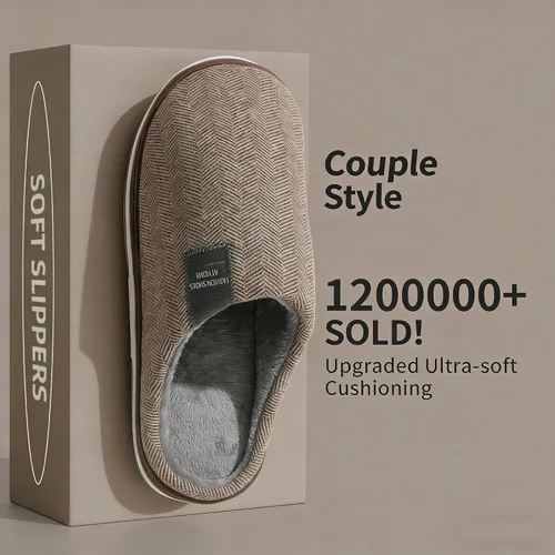 Vista 7 de ASHALI Pantuflas de espuma viscoelástica para hombre y mujer, de algodón suave y afelpado, para interiores y exteriores, con suela antideslizante