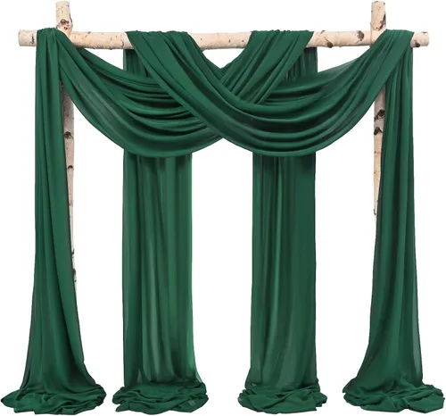 Vista 50 de Tela para Cubrir Arco de Boda, 4 Paneles 71 cm x 6,1 m Telas para Arco de Boda Azul Bebé para Ceremonia, Telas de Gasa para Decoración de Arco