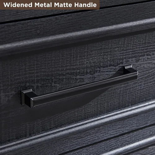 Vista 4 de ACCOHOHO Cómoda rústica de madera rústica de 46 pulgadas de alto con mango ancho de metal, textura natural, organizador de cajones para dormitorio