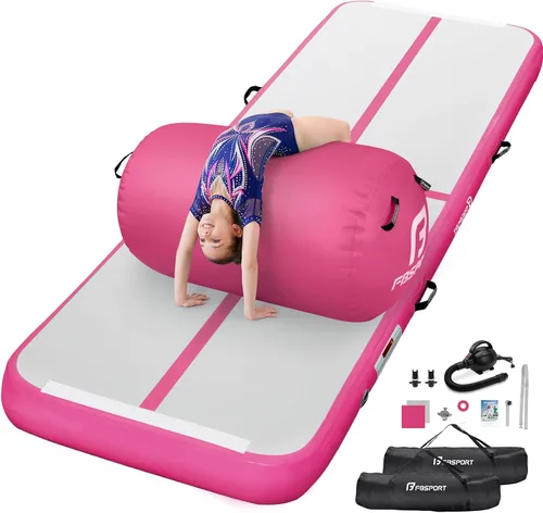 Vista 9 de Inflatable Air Gymnastics Mat 4 inches Thickness and Air Roller 40x23.6 inches with Electric Air Pump 10ft/13ft Training Mats for Home Use