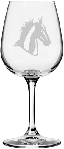 Vista 31 de Abaco Barb Body Horse - Copa de vino grabada multiusos (12.75 onzas) Unique Gifts for Horse Lovers, Personalized Wine Glasses, All-Purpose