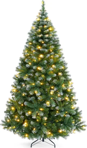 Vista 29 de Best Choice Products Árbol de Navidad azul bebé preiluminado de 6 pies, decoración navideña artificial completa con 947 puntas de rama, 250 luces