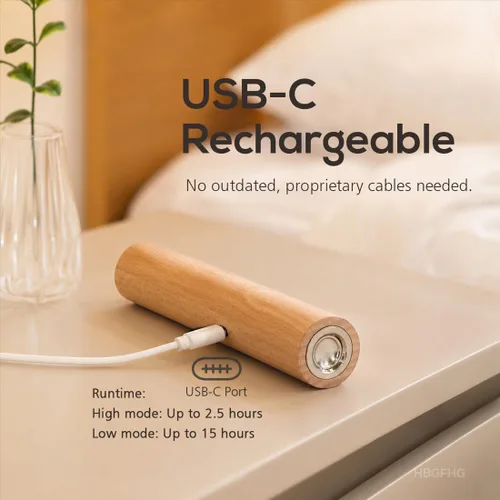 Vista 5 de Lámpara de pared de madera con rotación de 360°, aplique magnético Madera de haya 1 pieza