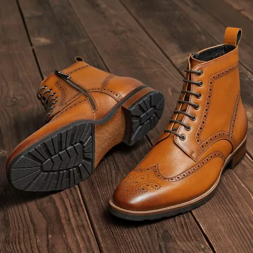 Vista 5 de Dockorio Botas Oxford casuales para hombre, botas de vestir Chukka para hombre
