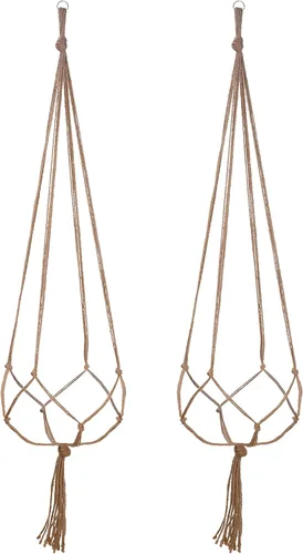 Vista 10 de EBOOT Paquete de 3 cuerdas grandes de macramé para colgar plantas de 33, 41, 48 pulgadas, para colgar macetas para decoración de interiores