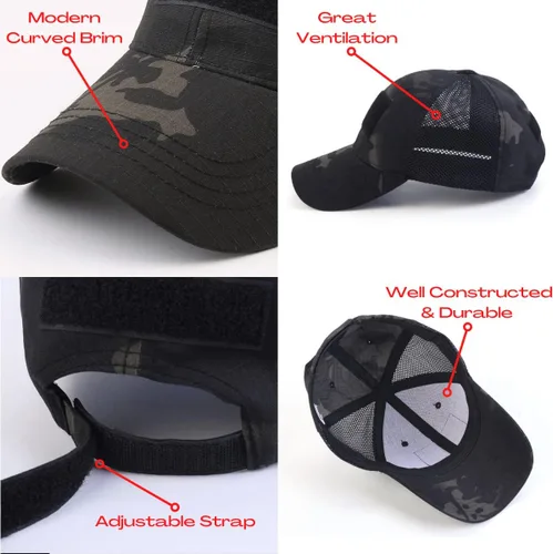 Vista 5 de JupiterGear Sombrero táctico de estilo militar con correa ajustable, transpirable y unisex