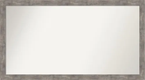 Vista 7 de Amanti Art Silver Bathroom Mirror for Over Sink, 26x45 Custom Made Marred Pewter Rectangle Vanity Mirror, Oversize Casual Wood Frame, Hangs Estaño