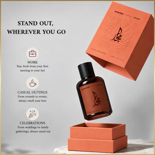 Vista 5 de Dukhni Amjad - Perfume unisex de larga duración, 3.4 fl oz, regalos