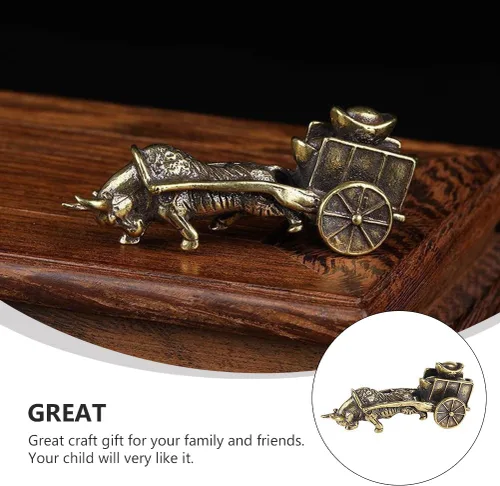 Vista 4 de Garneck Estatua de Feng Shui, figura de lingote de buey de riqueza, figura de animal del zodiaco chino, figura coleccionable para automóvil, hogar