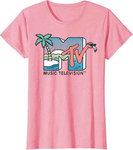 Vista 11 de MTV Camiseta con logotipo de flamenco de Beach Island Blanco