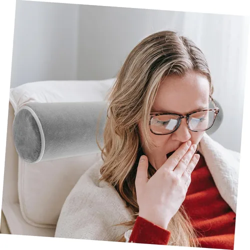 Vista 3 de Almohada cervical para el cuello – Almohada ergonómica redonda cilíndrica de espuma viscoelástica para apoyo lumbar y comodidad versátil, ideal
