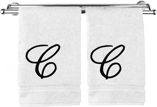 Vista 25 de Toalla de mano con monograma, regalo personalizado, 16 x 30 pulgadas, extra absorbente, 100% algodón turco, acabado de rizo suave, para baño, cocina
