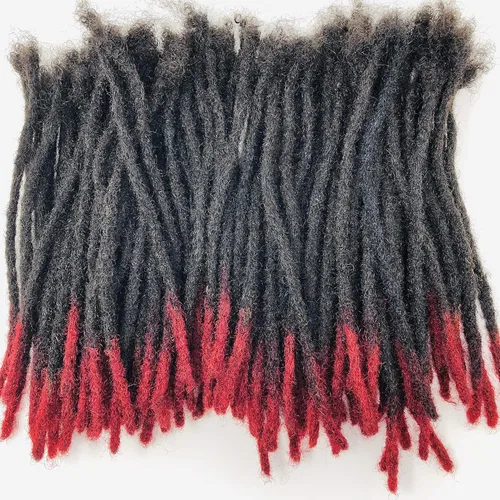 Vista 3 de Locsanity Extensiones de rastas de cabello 100% humano, hechas a mano, tamaño mediano, 1/4 de pulgada de ancho, tamaño lápiz, varias longitudes