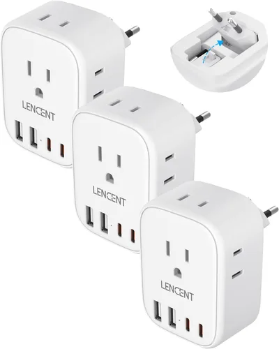Vista 11 de LENCENT Adaptador europeo plegable del enchufe del viaje, de los E.E.U.U