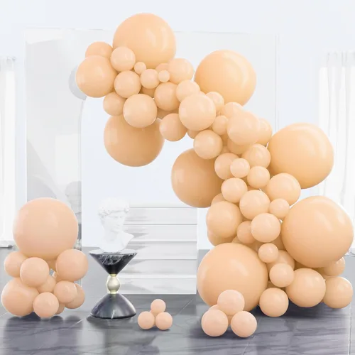 Vista 86 de PartyWoo - Globos de color albaricoque retro, 120 unidades de 5 pulgadas, de látex, para arco de globos, decoración de fiesta y de cumpleaños