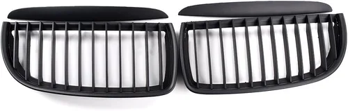 Vista 16 de Rejilla de Riñón Cromada con Malla Brillante en Negro Compatible con BMW 323i 325xi 330i 328i 328xi 335i 335xi E90 E91 Pre-LCI de 2005-2008