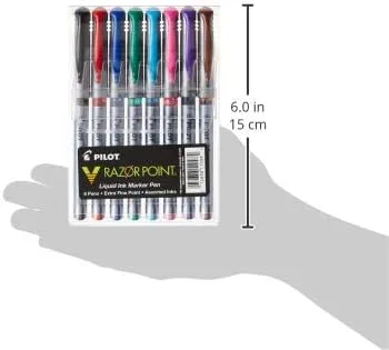 Vista 4 de Pilot V, marcadores de tinta líquida, punta ultrafina, Variados