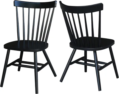 Vista 8 de International Concepts Silla Copenhagen con patas lisas, color negro