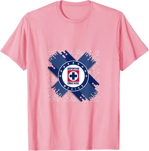 Vista 47 de Camiseta con logotipo de CAZ, Azul / Patchwork, S