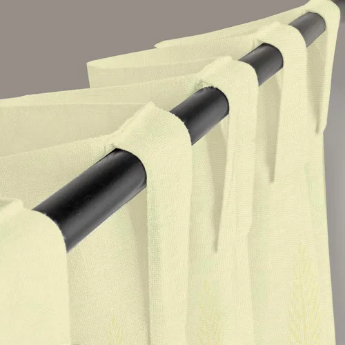 Vista 6 de Linenwalas Juego de 2 paneles de cortinas semitraslúcidas de lino de algodón de 84 pulgadas de largo, elegante bolsillo para barra y bucles