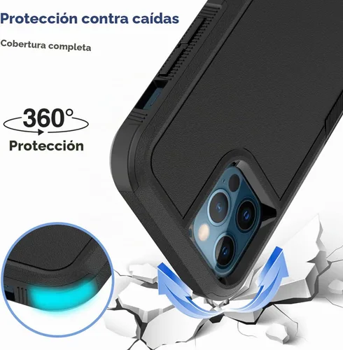 Vista 3 de MDCN Funda para iPhone 12 / iPhone 12 PRO: funda protectora de doble capa resistente para teléfono celular, a prueba de golpes, resistente