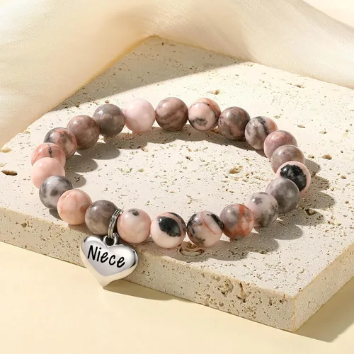 Vista 5 de MIXJOY Regalos para mujer con texto en inglés "Life is Tough But So Are You", pulsera de piedra natural, regalos de relajación antiansiedad