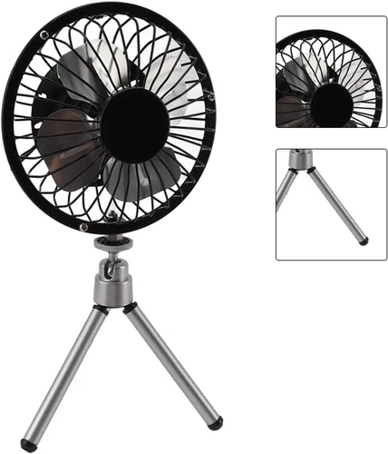 Vista 3 de Ventilador de panel solar portátil de 20 W, ventilador de piso alimentado por panel solar con soporte telescópico, kits de ventilador de panel solar
