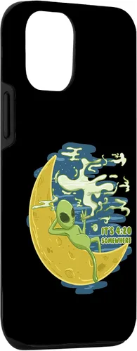 Vista 3 de Estuche de regalo para iPhone 14 Pro Alien 420 Somewhere Funny ET Cannabis Marihuana Stoner