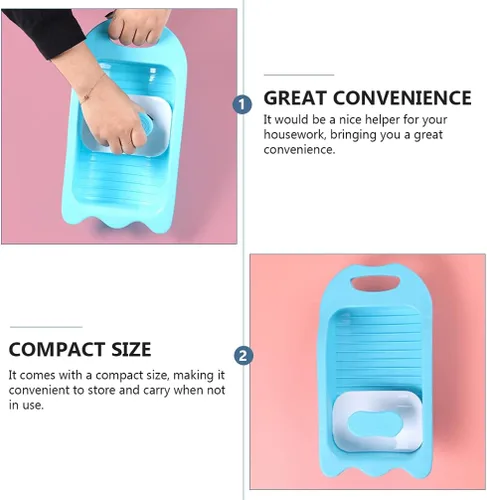 Vista 5 de DOITOOL Lavabo para lavar a mano ropa, mini tabla de lavado a mano Tabla de lavado de plástico antideslizante Lavabo de limpieza
