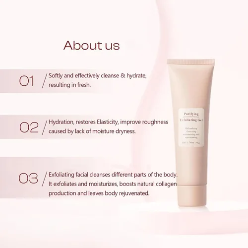 Vista 6 de Gel exfoliante purificador, limpiador facial hidratante, suave, limpiador para todo el cuerpo, limpia la suciedad y los aceites (1 unidad)