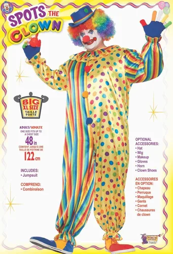 Vista 2 de Forum Novelties Disfraz de Spots The Clown, Multi Color, talla única