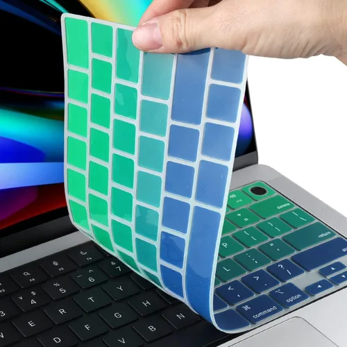 Vista 8 de Batianda Funda de teclado de color degradado prémium para MacBook Pro de 14 pulgadas Pro de 16 pulgadas 2024 2023 M4 M3 M2 M1 Pro/Max Chip y MacBook