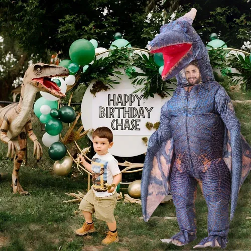 Vista 3 de MXoSUM Disfraz inflable de dinosaurio pterodáctilo para adultos, disfraz de Pteranodon inflable para fiesta de disfraces de Halloween
