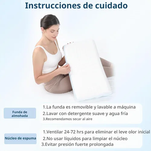 Vista 8 de EGOHOME Almohada de espuma viscoelástica de contorno ajustable para dormir de lado y espalda, almohada ergonómica de cama ondulada con altura