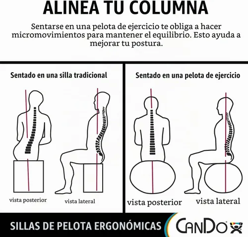 Vista 5 de CanDo Silla de bola móvil de plástico para adultos Azul