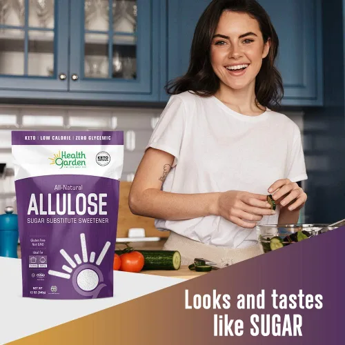 Vista 6 de Health Garden Edulcorante de alulosa, sin gluten ni azúcar, cero carbohidratos netos, sin OMG, kosher, apto para dieta cetogénica (12 onzas)