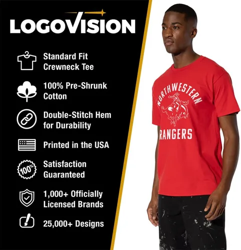 Vista 235 de LOGOVISION Official Collegiate One Color Distressed Logo Short Sleeve for Men & Women T Shirt Collection 3