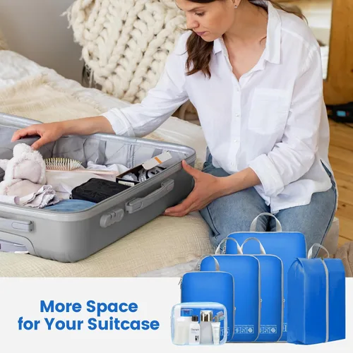 Vista 8 de Cambond Compression Packing Cubes for Suitcases - Packing Cubes for Travel Bags Luggage Organizers Travel Essentials Compression Cubes for Carry on